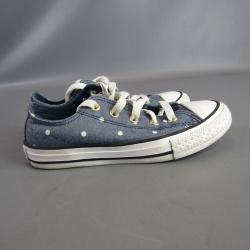 Converse All Star Low Top Denim Polka Dot Sneakers Shoes Kids Size 13 Canvas - Bild 4 von 9