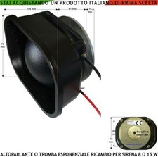 TROMBA MAGNETODINAMICA ESPONENZIALE 8 OHM 10/15 W RICAMBIO PER SIRENE ANTIFURTO