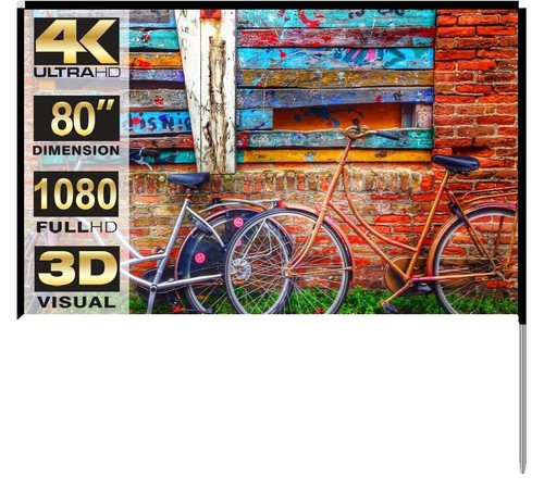 Pantalla Proyector Plegable - 72" Pulgadas: Ideal Para Cine En Casa