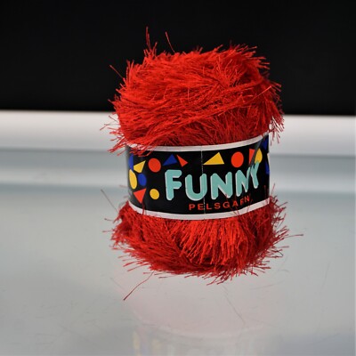 Funny Pelsgarn 4109 Eyelash Yarn Sandnes Garn Red Rust Color 1 Skein