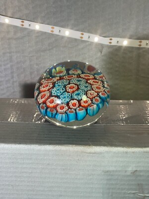 Chinesischer Vintage Murano Stil/Kopie Millifiore Miniatur mehrfarbig Briefbeschwerer
