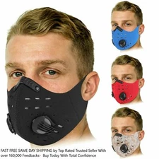 Sports Mask Cycling Face Mask Neoprene Breathable valves Strap w/filter Airsoft
