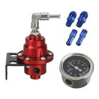 Adjustable Fuel Pressure Regulator with Gauge Kit Aluminum Fuel Supercharger