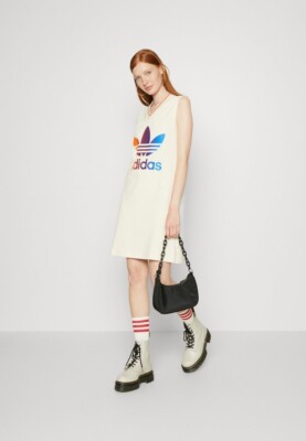 Adidas Adicolor 70s V-Neck Dress IK7862 Women's Size Small 8-10uk