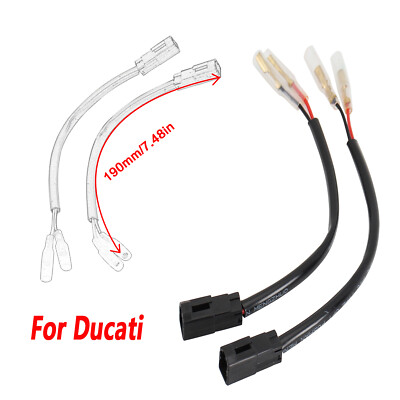 For Ducati 2 Pin Plug Wire Adapters Turn Signal Indicator Bullet Connector Cable