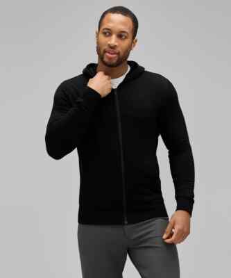 Unbound Merino Men's Compact Travel Hoodie Size XL In Black - MSRP