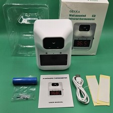 GEKKA Infrared Forehead Thermometer Wall-Mounted Non-Contact Digital W/ Battery