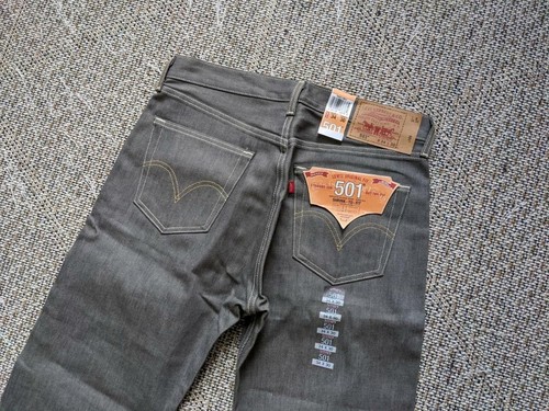 NWT stiff denim LEVIS gray 501 jeans 