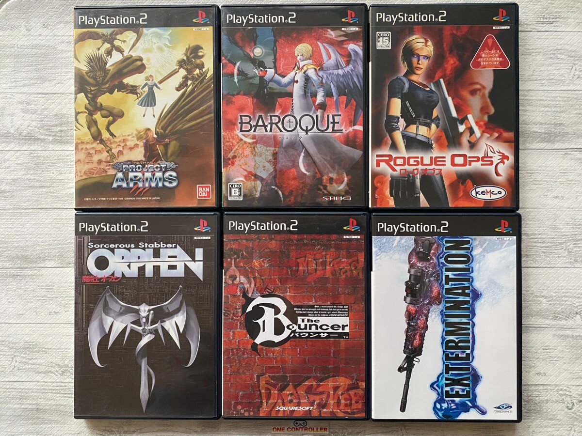 SONY PS2 Project Arms & Orphen & Baroque & Bouncer & Rogue Ops