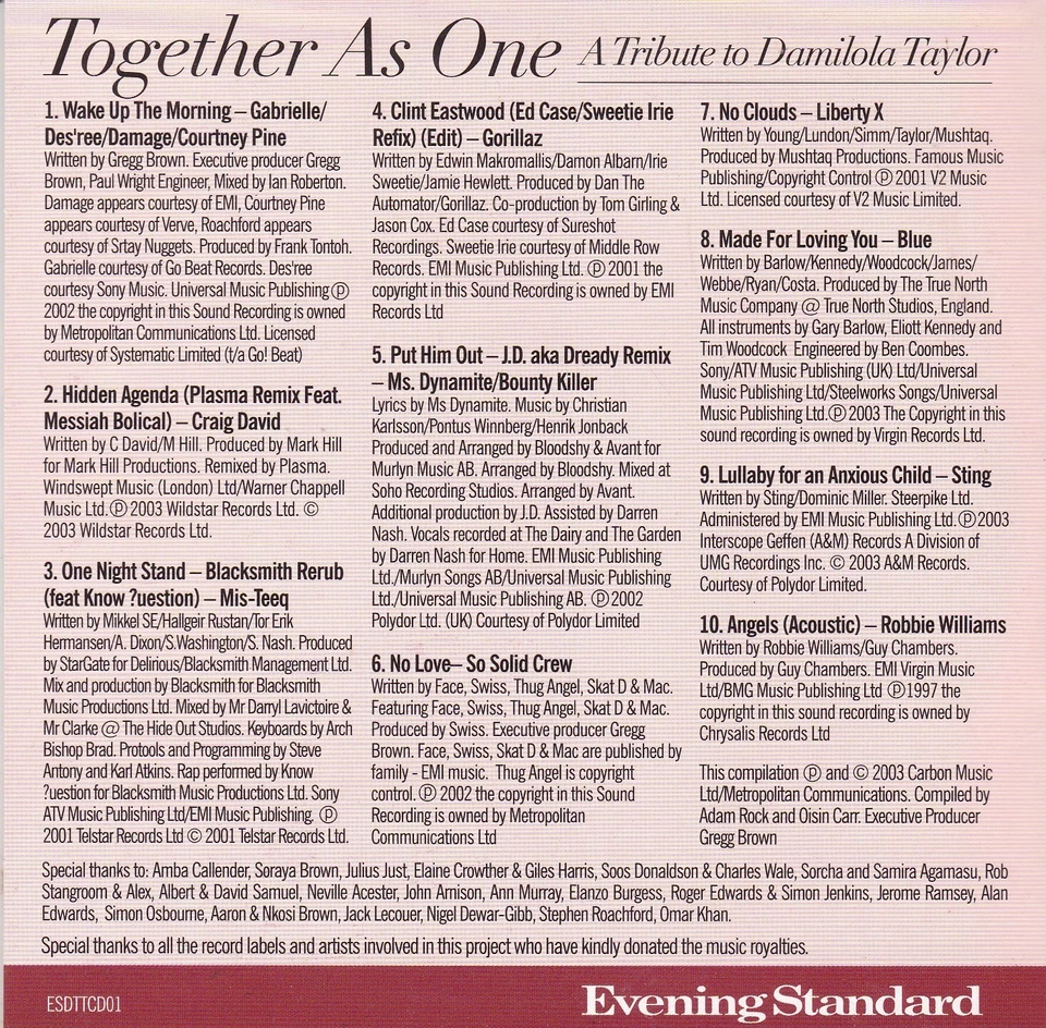 TOGETHER AS ONE A Tribute To Damilola Taylor - Bild 2 von 3