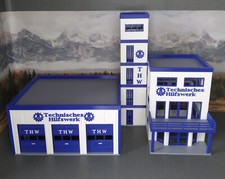 THW Stützpunkt, Gerätehaus, Fahrzeughalle, Spur H0, 1:87, Modelleisenbahn
