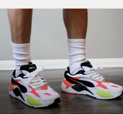 Puma RS-X3 374606-01 Lava Blast men's Running Shoes White/Black