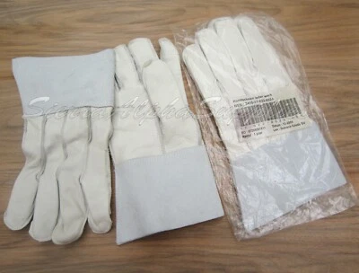 Gants De Survie De L’Armée Néerlandaise Authentique Cuir Blanc Neuf - Photo 1/3
