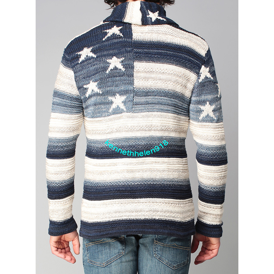 DENIM & SUPPLY RALPH LAUREN FLAG GRAPHIC CARDIGAN SWEATER