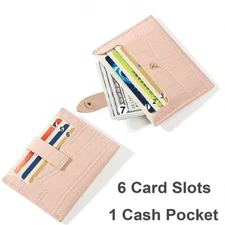 Womens Small PU Leather Wallet ID Credit Card Holder Slim Front Pocket Purse US