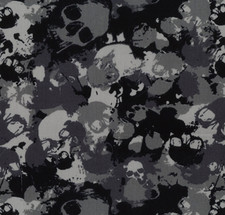 100% Cotton Poplin Fabric Rose & Hubble Skull Camouflage Sewing Craft Material