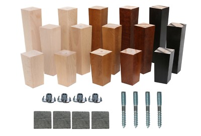 Holzmöbel konische quadratische Füße Beine Buche für Sofa Hocker 4'' - 10'' M8