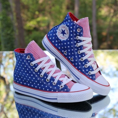Converse Chuck Taylor All Star Hi American Flag 144826F Women s Size 6.5 Custom
