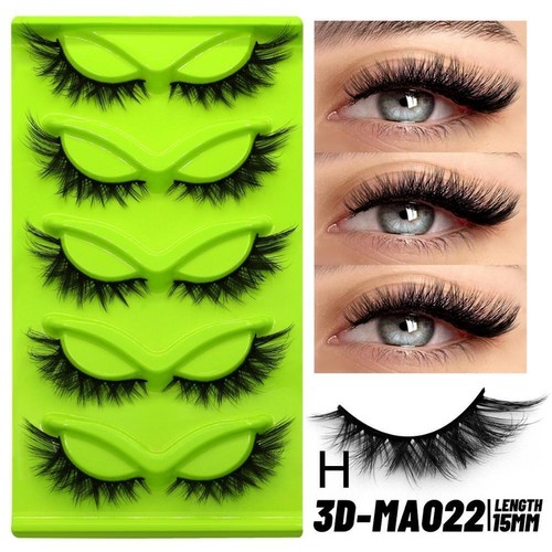 5 Pairs Cat Eye Lashes Faux Mink Eyelashes Winged End Elongated Eye New S2I7 - Foto 25 di 32