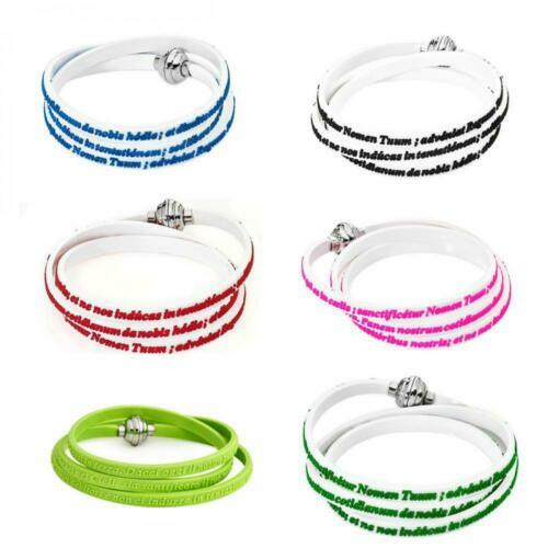 Bracciale Amen in Argento e Pelle con Ave Maria - Preghiere - AMIT05