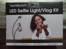 NEW TECH BUNCH LED SELFIE RING LIGHT VLOG KIT PHONE HOLDER USB DESK CLAMP REMOTE