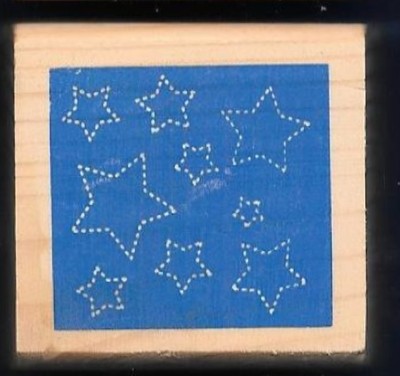 STARS Background Design Style Occasion card NEW wood mount CRAFT RUBBER STAMP