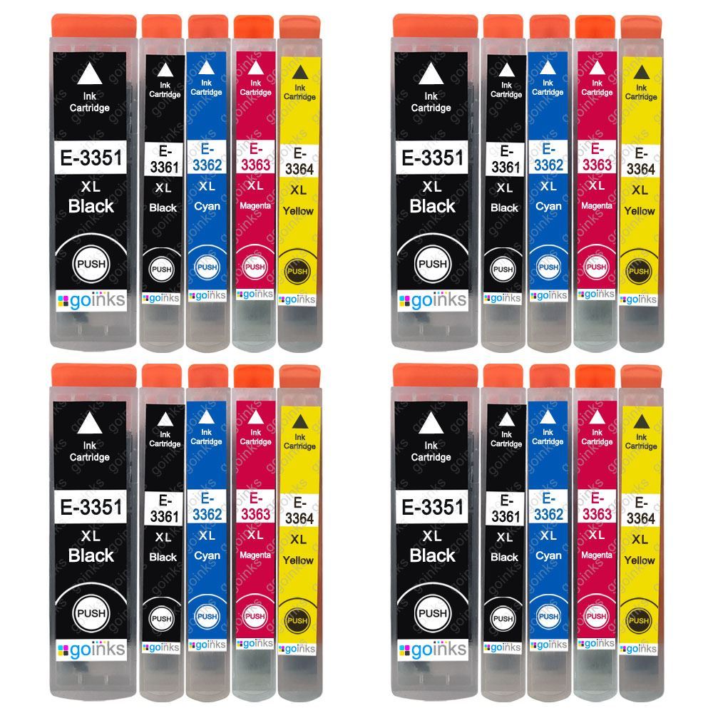 20 cartuchos de tinta XL (Juego) para Epson Expression Premium XP-630, XP-645, XP-900