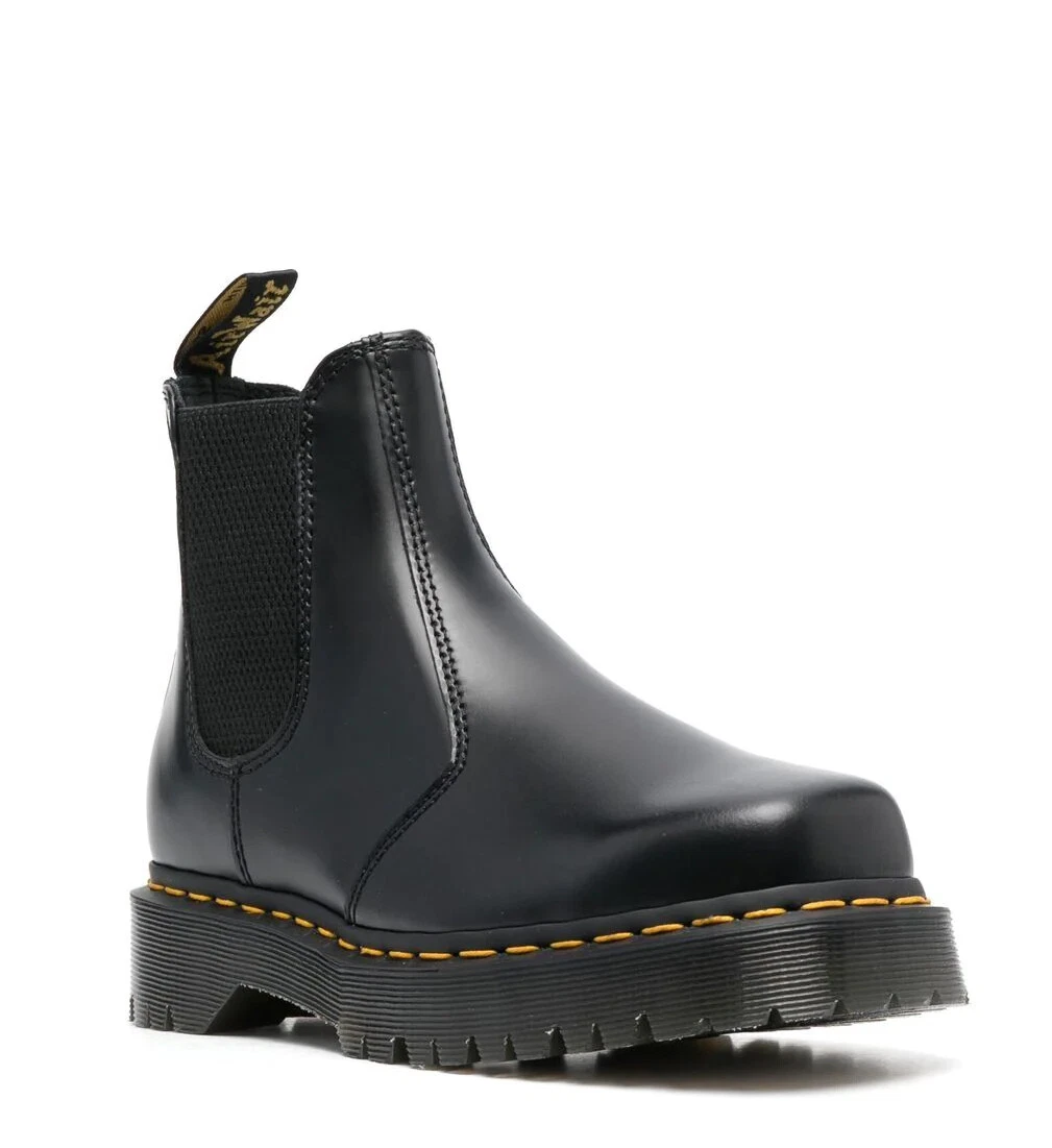 DR. MARTENS 2976 BEX SQUARED POLISHED SMOOTH COMBAT BOOTS WOMEN