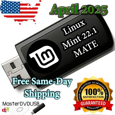Linux Mint 22.1 Xia MATE USB Bootable LIVE | INSTALLER | UEFI | BIOS | LATEST