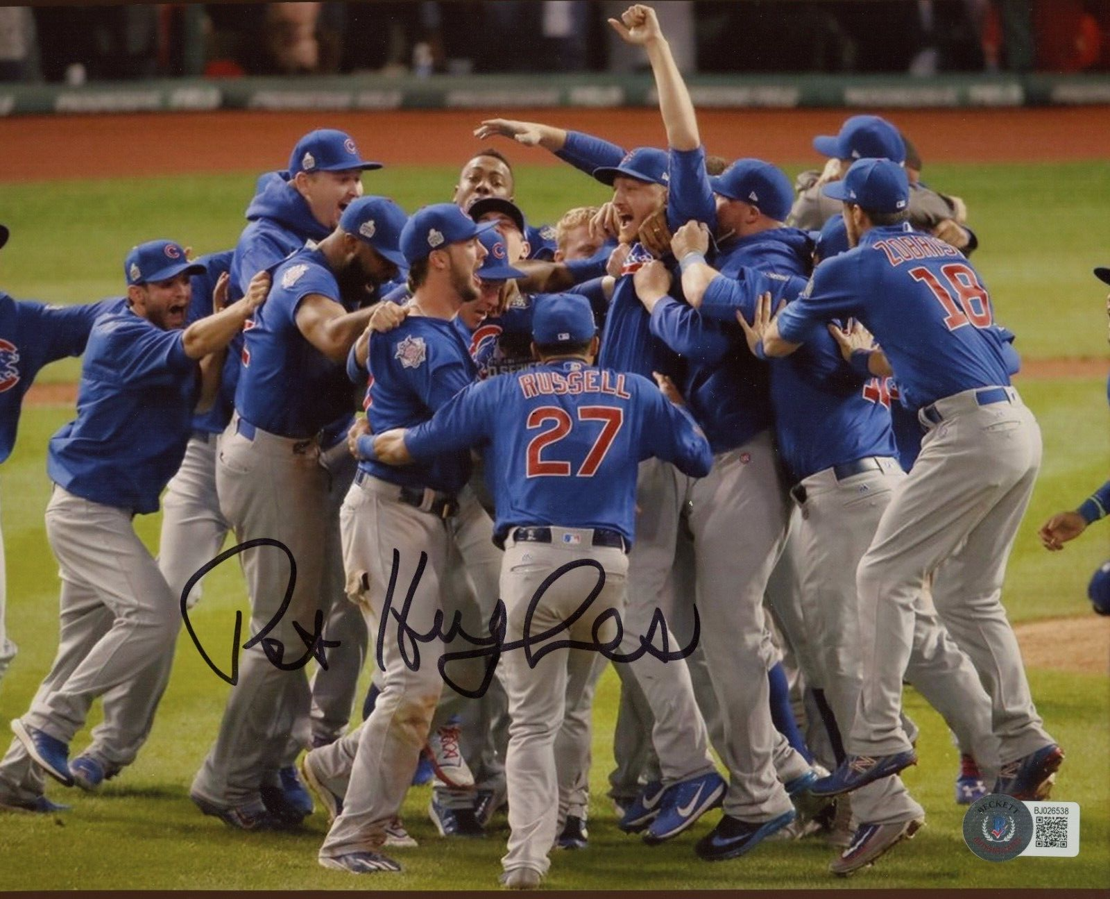 PAT HUGHES Signed 8x10 Photo Autograph AUTO Beckett BAS Cubs Announcer ...