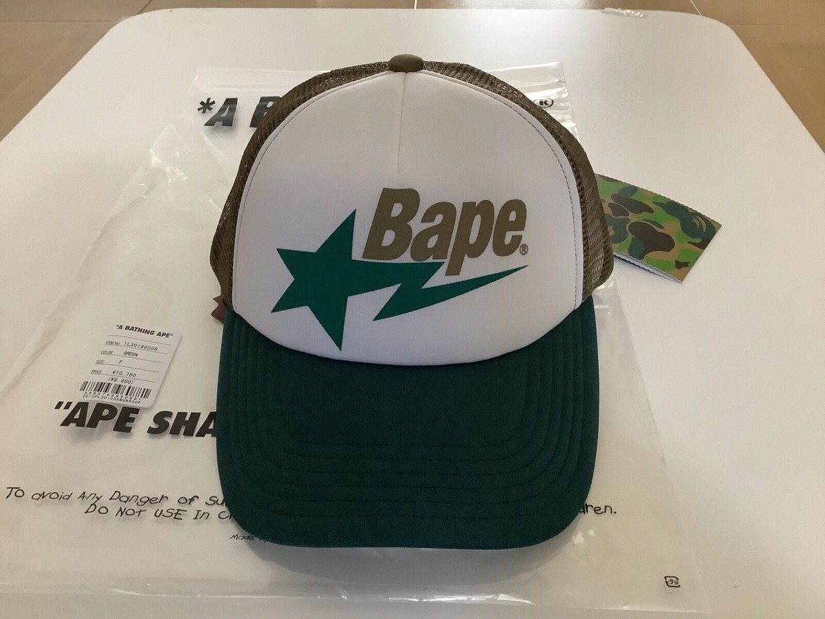 帽子 A BATHING APE BAPE STA CAMO TRUCKER CAP Authentic a bathing ape bape bape sta mesh cap trucker hat green