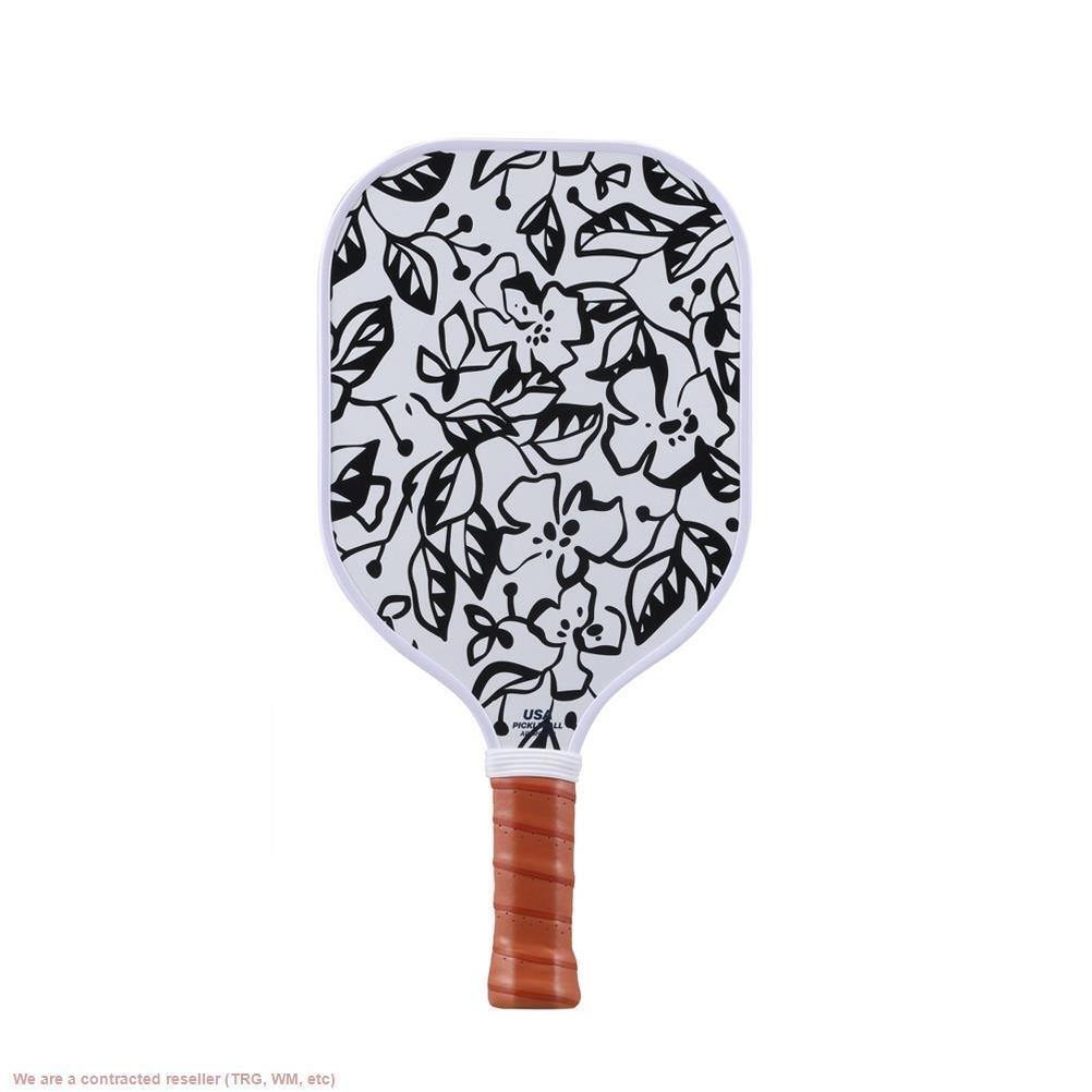 Двусторонняя лопатка для пиклбола - Черный в цветочек/горошек