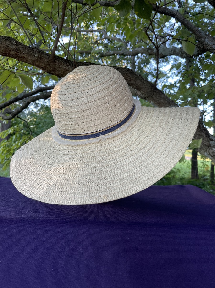 HELEN KAMINSKI バケハット Helen Kaminski Metallic Leather & Raffia Large Brim Hat