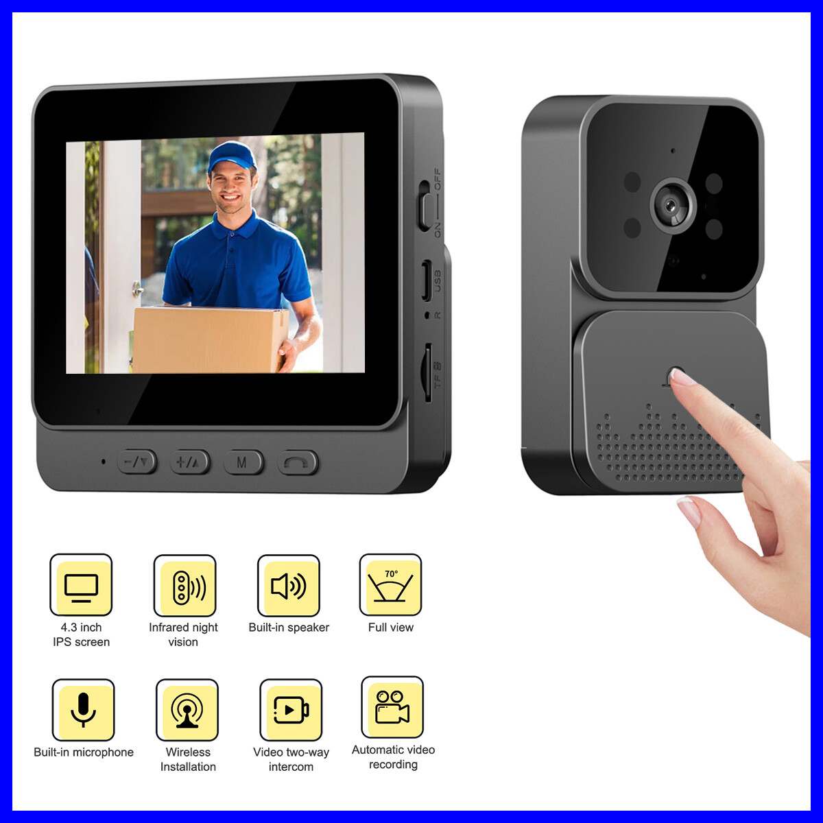 Security Door Ring Doorbell Black Screen Fix New Smart Tuya Inch