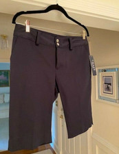 Chaps Womens Navy Blue Dress Walking Casual Bermuda Shorts Size 4 NWT