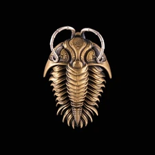 Trilobite Kinetic Pendant, Invertebrate Ancient Animal Jewelry, Christmas Gift