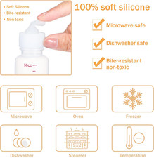 17 Pieces Pet Nursing Bottle Kit Including 2 Pet Feeding Bottle, 8 Replacemen...