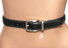DOCKERS Kids Reversible Black/Brown Leather Belt - SIZE 26/28 -- 31" LONG