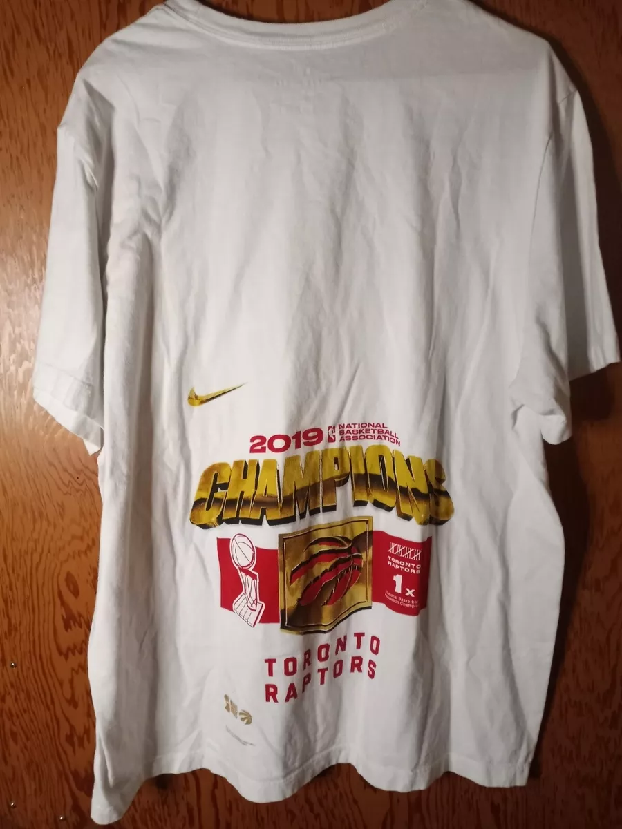 Men's Toronto Raptors Nike White 2019 NBA Finals Champions Locker Room  T-Shirt