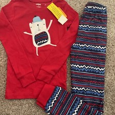 GYMBOREE Unisex Polar Bear Holiday Pajamas Gymmies size 8 NWT