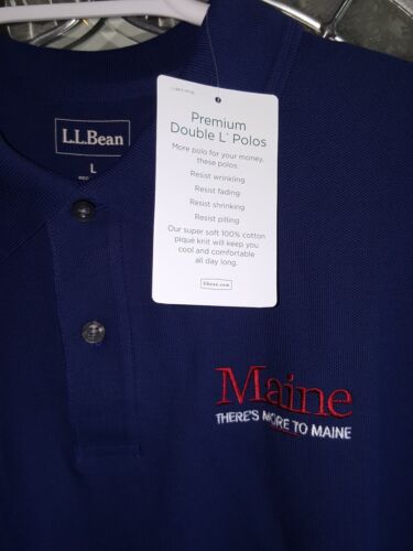 LLBean Premium Double LL Polo Maine - There's More To Maine Size L - Picture 1 of 3