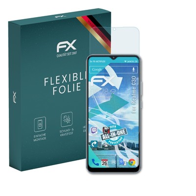 atFoliX 3x Folie für Realme C30 Schutzfolie klar&flexibel Displayschutzfolie