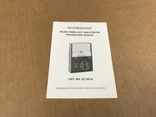 Vintage Micronta 20,000 Ohm Multitester Instruction Manual