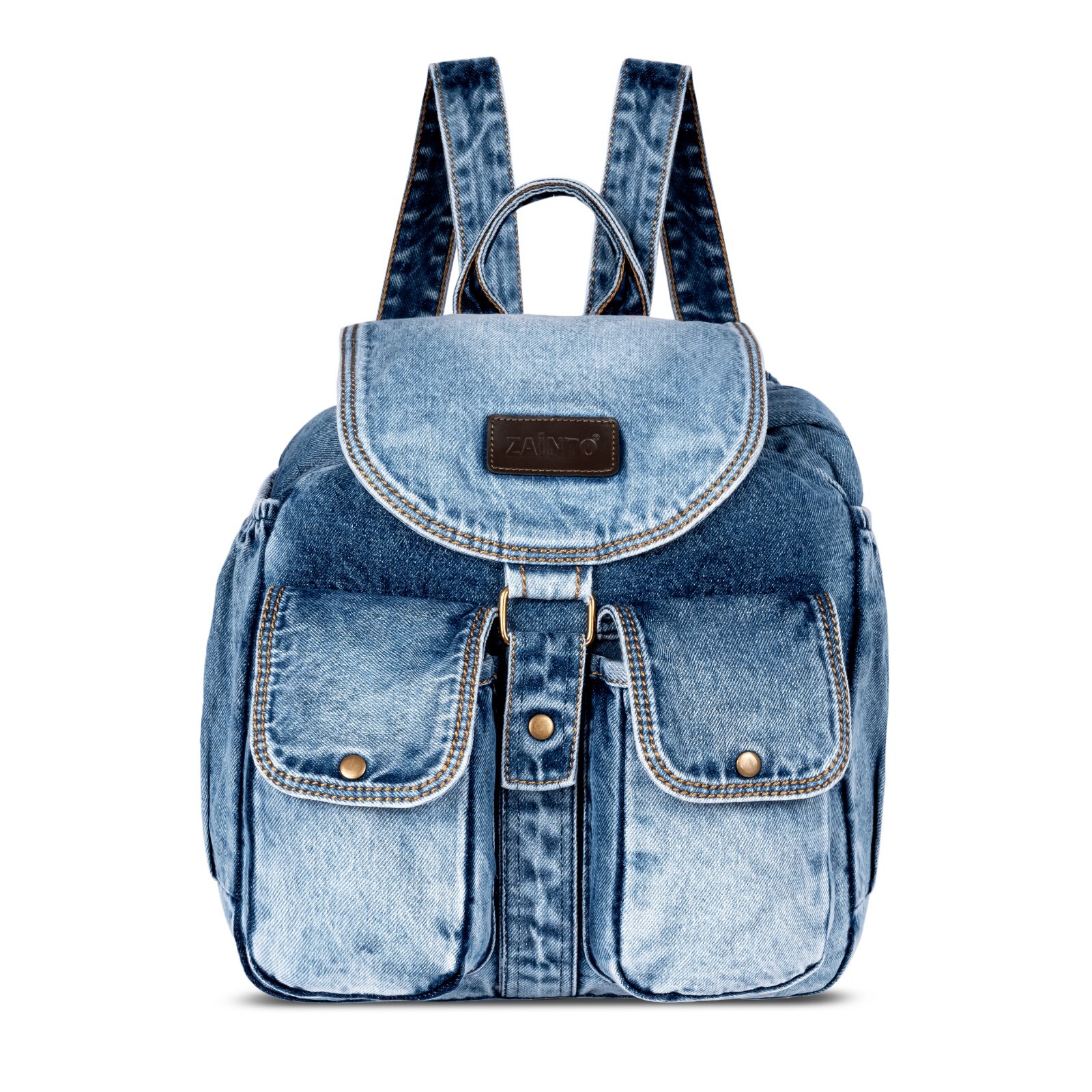 Stylish ZAIINTO Denim Backpack for Women - Durable Outdoor Travel & College Bag
