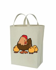 Canvas Tote Bag - chicken themed - Hens and Chicks
