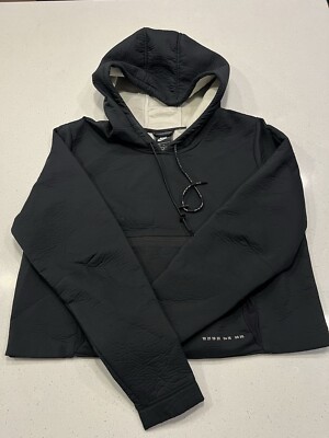 Nike Women’s Sports Tech Hoodie Size Medium Black Color Midriff Top Workout  Gear