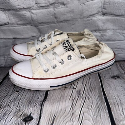 Converse All Star Shoreline Womens White Canvas Low Top Slipon Sneaker  Shoes