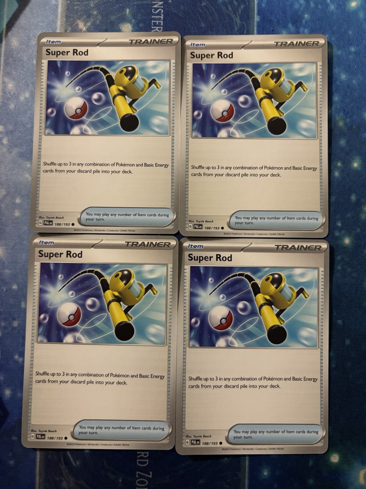 4x Super Rod 188/193 - Paldea Evolved - Pokemon TCG - Playset-