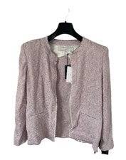 Bnwt Iro Shoulder Pad Blazer Linen Jacket Eu 40 Uk 12 Rrp £345