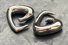 PAIR Surgical Steel Triangle Tapers Ear Plug Earring Gauge Lobe Expander